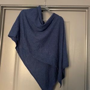 Claudia Nichole Cashmere Poncho - Blue - OS